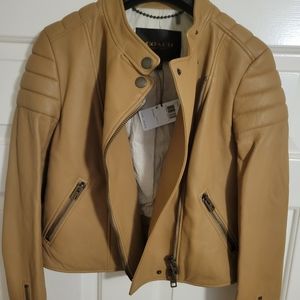 Coach jacket / tan leather / size- small